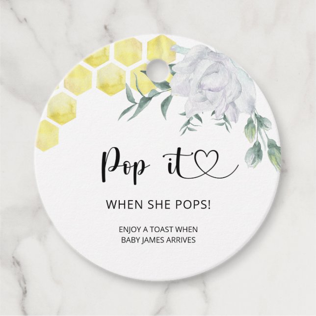 Étiquettes Cadeau Pop it Bee Quand elle éclate (Devant)