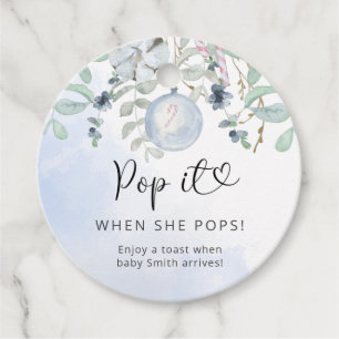Étiquettes Cadeau Pop it hiver quand elle éclate shower pour bébé