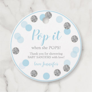 Étiquettes Cadeau Pop it when her Pops Favoriser Tags Baby Boy Blue
