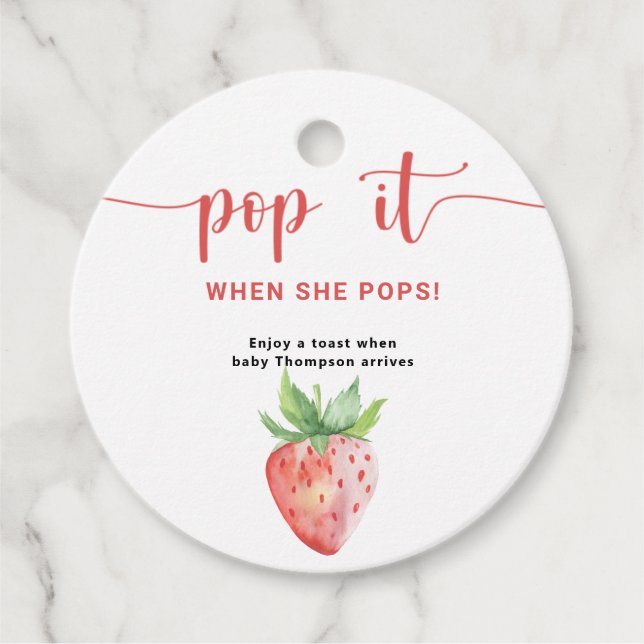 Étiquettes Cadeau Pop la fraise quand elle pique (Devant)
