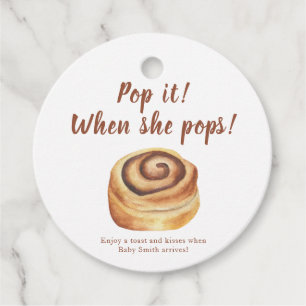 Étiquettes Cadeau Pop-le quand elle sonne ! Baby shower de briquet d