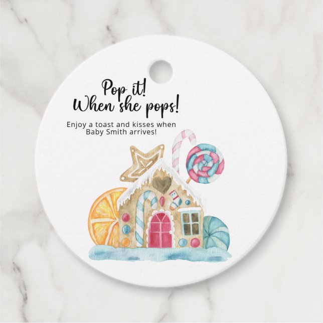 Étiquettes Cadeau Pop-le quand elle sonne ! Maison de Noël (Devant)