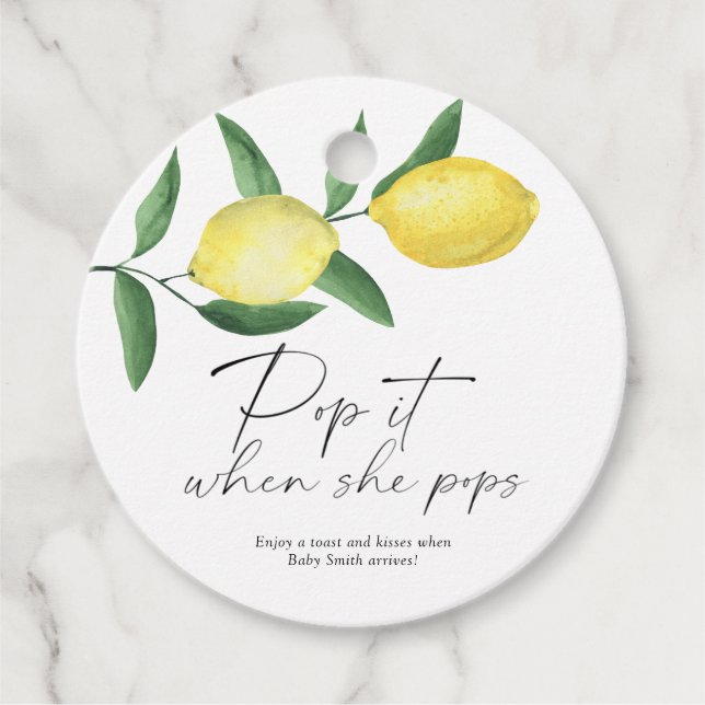 Étiquettes Cadeau Pop quand elle pique - citron d'agrumes - (Devant)