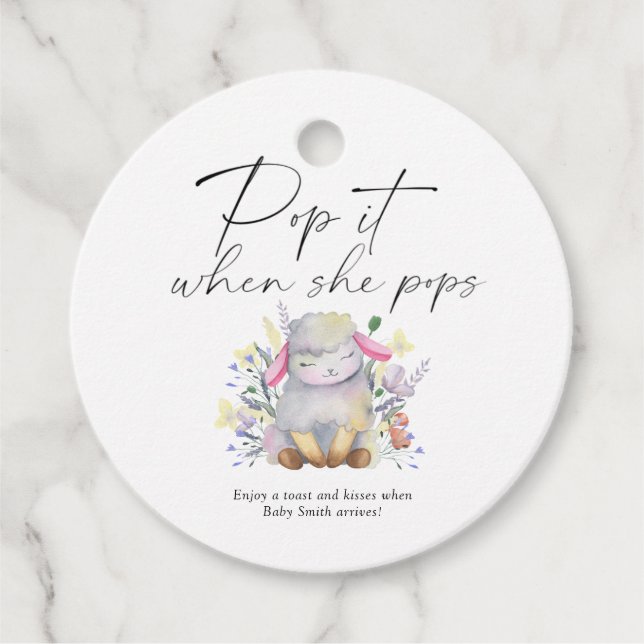 Étiquettes Cadeau Pop quand elle pique - petit agneau - (Devant)