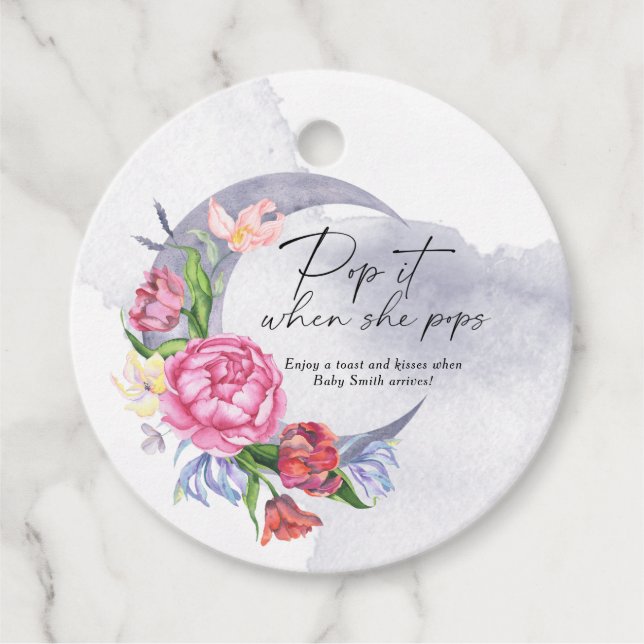 Étiquettes Cadeau Pop quand elle survole la Lune (Devant)