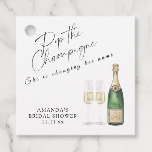 Étiquettes Cadeau Pop the Champagne Bridal shower