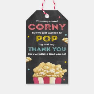 Étiquettes-cadeau Popcorn Appréciation Merci Tags cadeaux