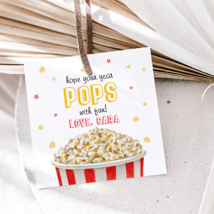 Étiquettes Cadeau Popcorn Bienvenue Retour à l'école Carré Favoriser