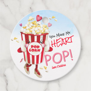 Étiquettes Cadeau Popcorn Love Funny