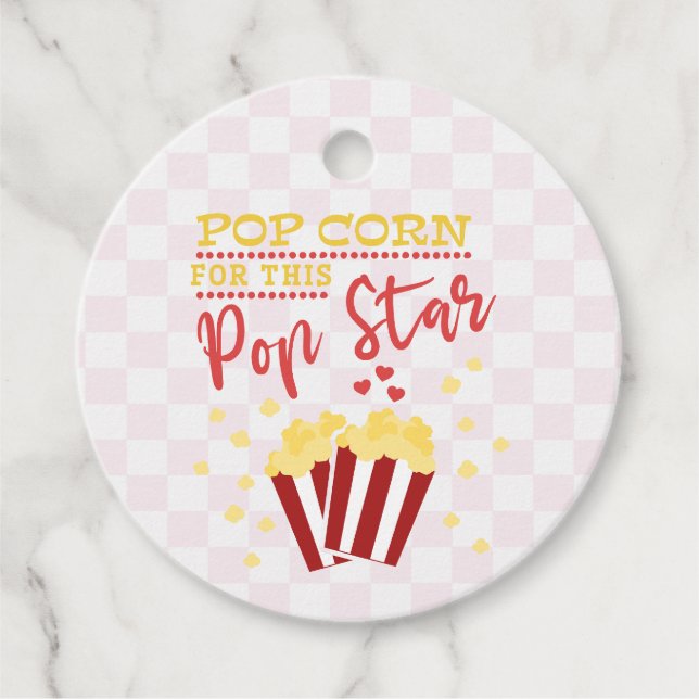 Étiquettes Cadeau Popcorn pour ce Popstar (Devant)