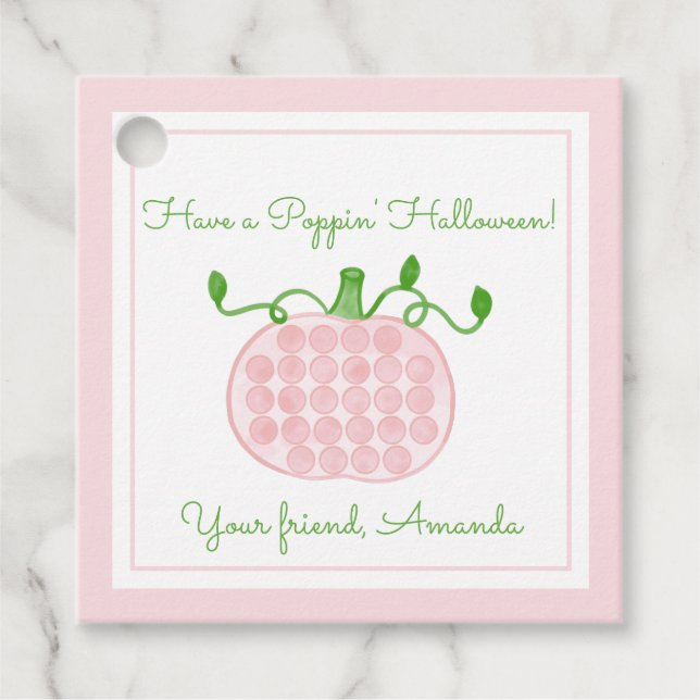 Étiquettes Cadeau Poppin Halloween Pop It Citrouille Kids Halloween (Devant)