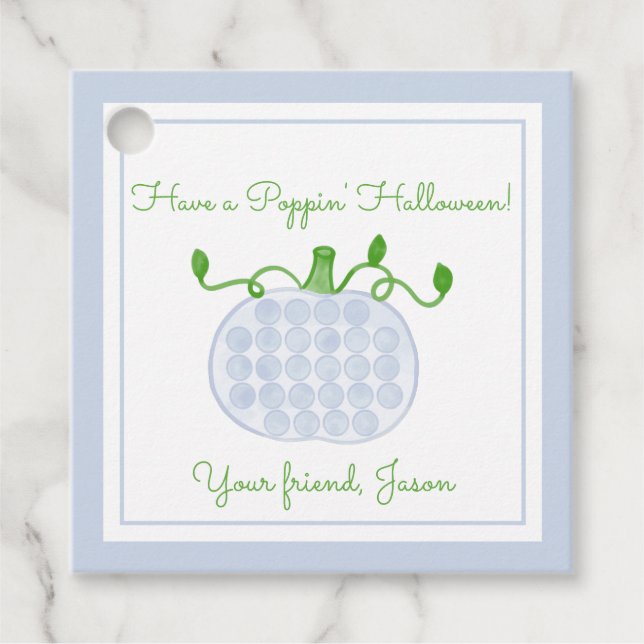 Étiquettes Cadeau Poppin Halloween Pop It Citrouille Kids Halloween (Devant)