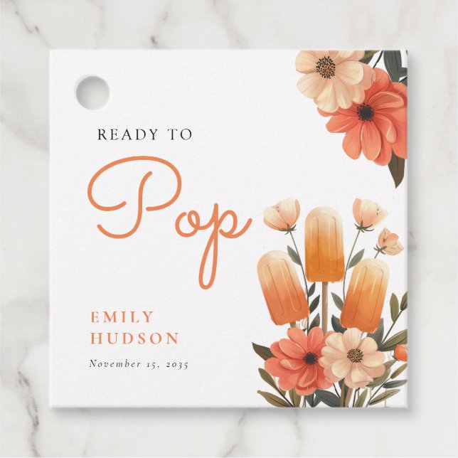 Étiquettes Cadeau Popsicle Prêt à Pop Baby shower (Devant)