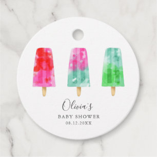 Étiquettes Cadeau Popsicles colorés Baby shower d'été