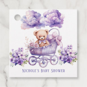 Étiquettes Cadeau Porte adorable Teddy Bear Baby shower fille