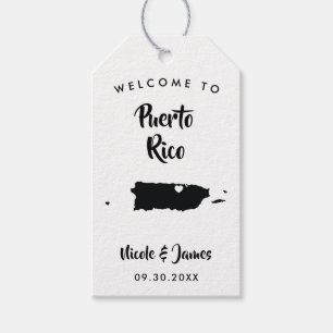Étiquettes-cadeau Porto Rico Mariage Welcome Bag Tags, Carte
