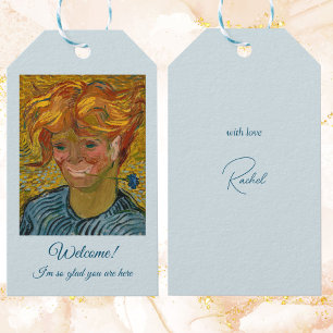 Étiquettes-cadeau Portrait d'un jeune homme avec Cornflower, Van Gog
