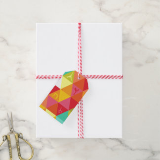 Étiquettes-cadeau Poses de yoga sur Triangles colorés Fitness Custom