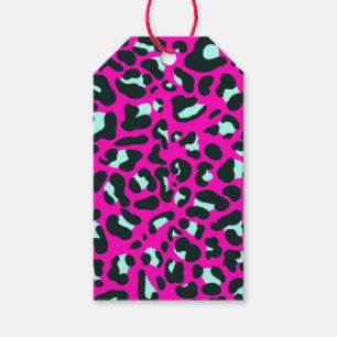 Étiquettes-cadeau Poster de animal de Cheetah Leopard rose moderne