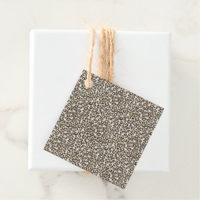Étiquettes Cadeau Poster de animal Leopard Chic Neutral (En situation)