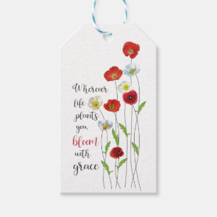 Étiquettes-cadeau Poster de fleurs de pavot de grâce