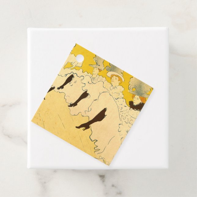 Étiquettes Cadeau Poster de la fille dansante Jaune Toulouse Lautrec (En situation)