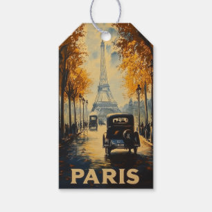 Étiquettes-cadeau Poster de voyage Paris des années 1930 vintage Tou
