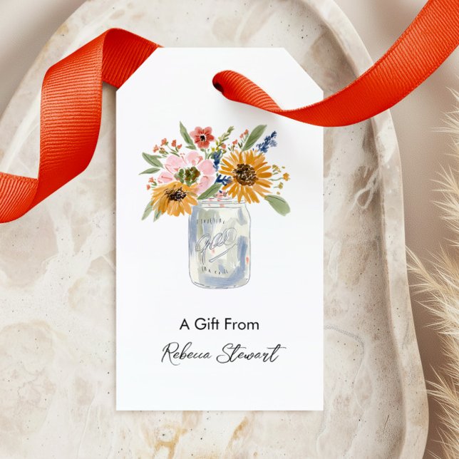 Étiquettes-cadeau Pot de fleurs pour toutes occasions Un cadeau pers (Créateur téléchargé)