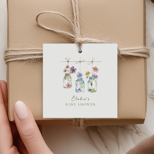 Étiquettes Cadeau Pot de fleurs sauvages de jardin vintage remerciem