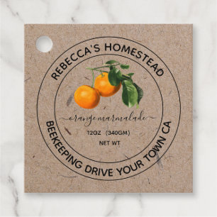 Étiquettes Cadeau Pot en papier kraft pour confiture d'orange amère