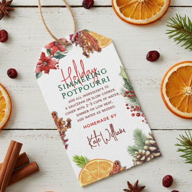 Étiquettes-cadeau Pot-pourri de fête à chauffer sur la cuisinière à  (Créateur téléchargé)