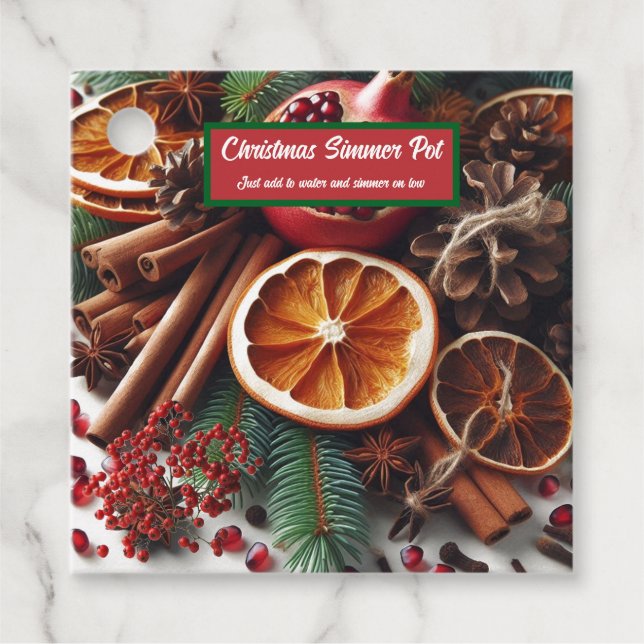 Étiquettes Cadeau Pot-pourri de Noël à chauffer  (Devant)