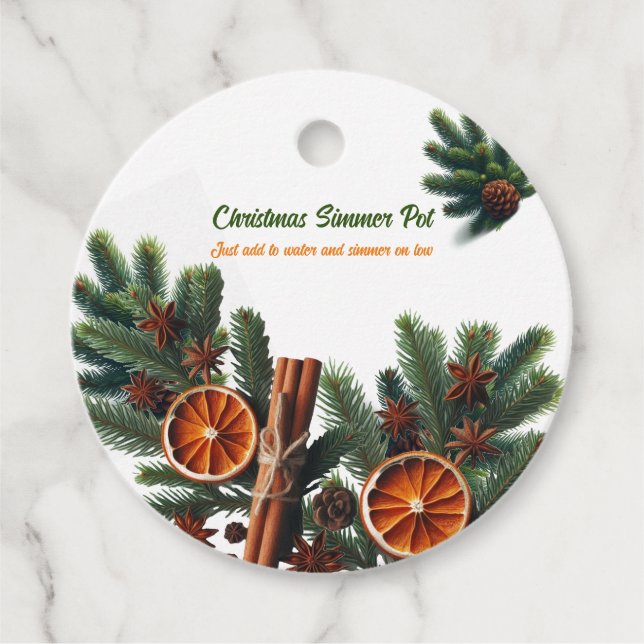 Étiquettes Cadeau Pot-pourri de Noël à chauffer  (Devant)