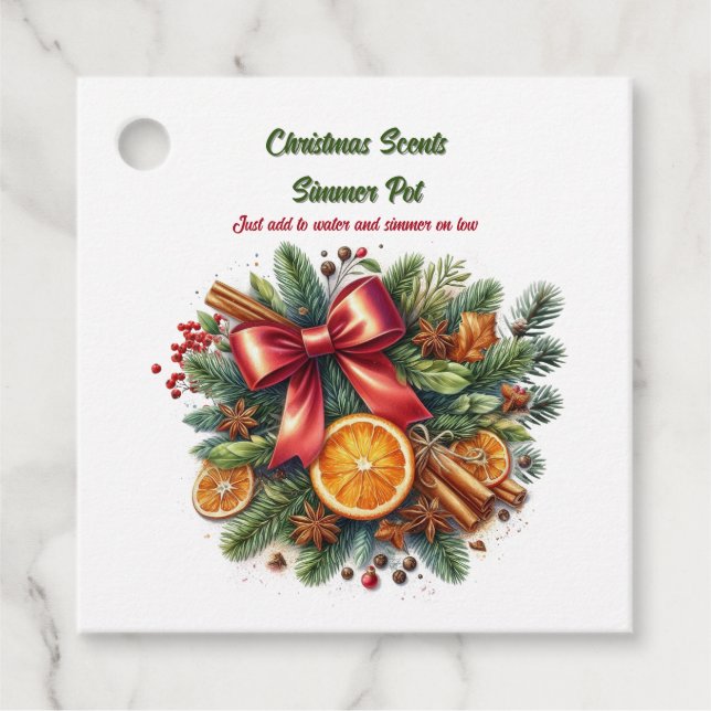 Étiquettes Cadeau Pot-pourri de Noël à chauffer  (Devant)