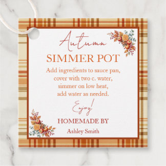 Étiquettes Cadeau Pot-pourri de pot à simmer d'automne
