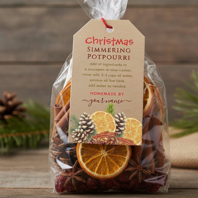 Étiquettes-cadeau Pot-pourri rustique de Noël à faire mijoter (Créateur téléchargé)
