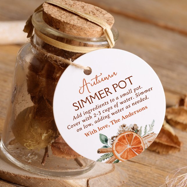 Étiquettes Cadeau Pot Simmer Automne Pot Automne Potpourri Simmerer  (Créateur téléchargé)