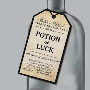 Étiquettes-cadeau Potion de chance Halloween apothecary tag