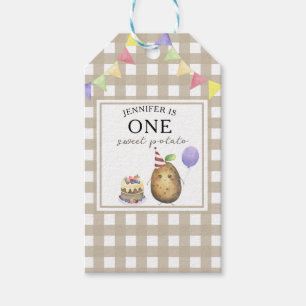 Étiquettes-cadeau Potiron aquarelle 1er anniversaire