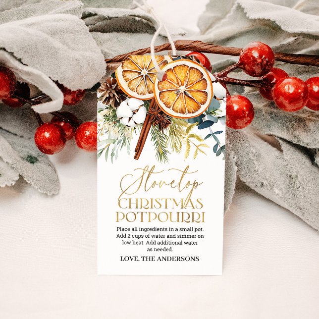 Étiquettes-cadeau Potpourri de Noël Fête de Stovetop (Créateur téléchargé)