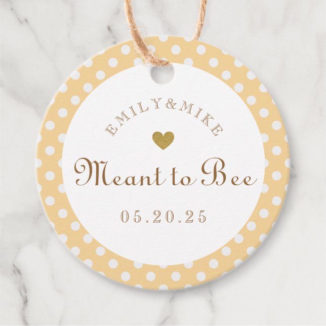 Étiquettes Cadeau Pots jaunes signifiant Mariage de miel d'abeille r (Devant)