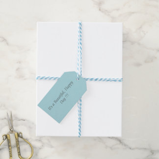 Étiquettes-cadeau Poudre Bleu B0E0E6 - Message personnalisé ou vide