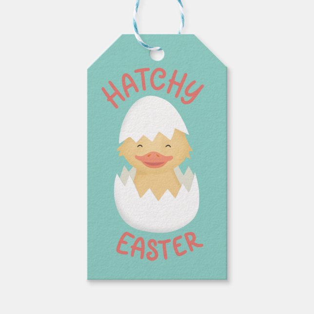 Étiquettes-cadeau Poule à couver de Pâques mignonne à couver (Devant)