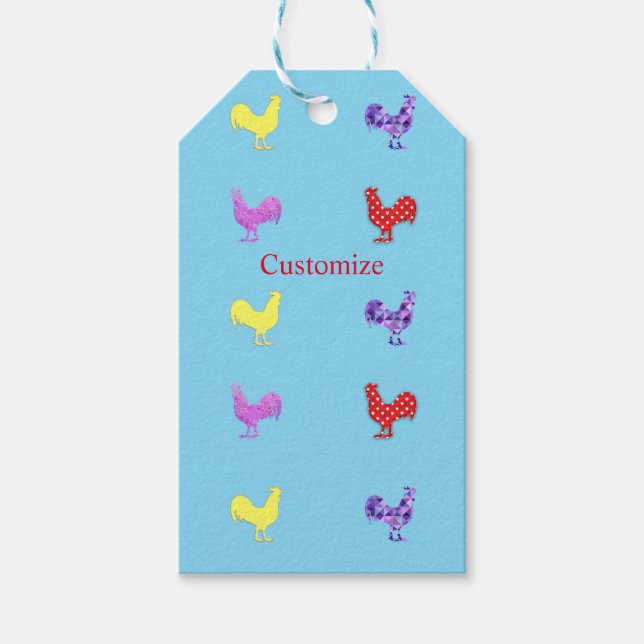 Étiquettes-cadeau Poules de poulet Thunder_Cove (Devant)