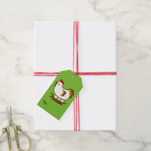 Étiquettes-cadeau poulet et oeufs de ferme