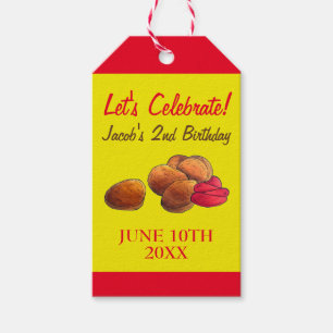 Étiquettes-cadeau Poulet Nuggets Ketchup Junk Food Anniversaire