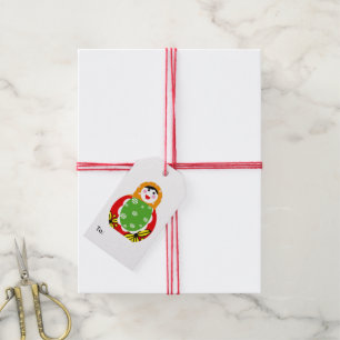 Étiquettes-cadeau poupée russe mignonne d'emboîtement
