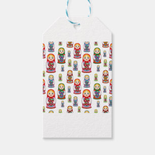 Étiquettes-cadeau poupées russes