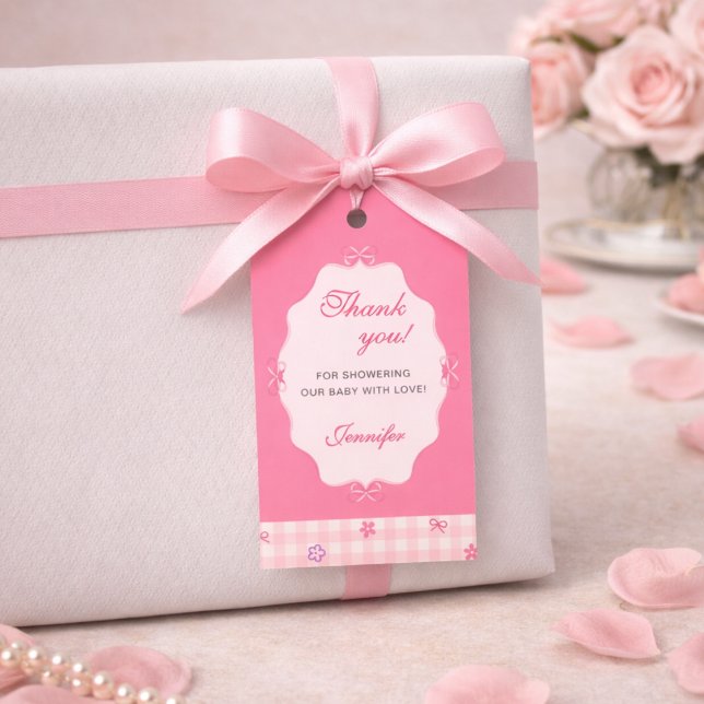 Étiquettes cadeau pour Baby Shower à nœud floral G (Créateur téléchargé)