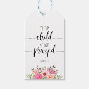 Étiquettes-cadeau Pour Cet Enfant Nous Avons Prié, 1 Samuel 1:27